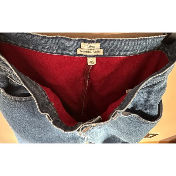 LL Bean Double L Jeans 14 Relaxed Fit Red Fleece - Lined Womens - Picture 4 of 4